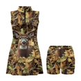 thumbnail image 4 of COEQINE Forest Camo Elk Print Women's Golf Dress with Built in Shorts and Pockets Stand Collar Quick Dry Sports Dresses Zip Up Sleeveless Tennis Outfits with Collared Design, S, 4 of 7