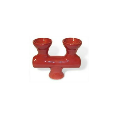 VAPOR HOOKAHS EGYPTIAN STYLE DOUBLE HEAD CERAMIC BOWL: SUPPLIES FOR HOOKAHS – These Hookah bowls are accessory pieces for shisha pipes. These accessories parts hold 10g of tobacco each. (Red