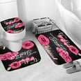 thumbnail image 7 of Pink Rose Shower Curtain Sets, Thankful Grateful Blessed Bathroom Curtain with Non-Slip Rug, Toilet Lid Cover, Bath Mat and 12 Hooks, Romantic Showy Floral Wedding Decor for Bath, 7 of 7