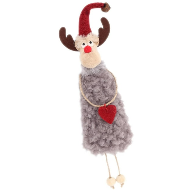 Colgante de Navidad, colgante de animal de figura artesanal de muñeca, decoración de adorno colgante Gris Yuyangstore Colgante de alce