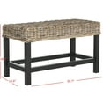 thumbnail image 5 of SAFAVIEH Omari Nautical Rustic Wicker Bench, Natural, 5 of 8