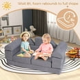 thumbnail image 2 of Costway Kids Modular Play Couch Play Set with Suede Fabric Cover High-Density Foam Gray, 2 of 10