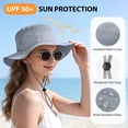 thumbnail image 3 of OZERO UPF 50+ Sun Hats for Women Men - Wide Brim Summer Mesh Hat UV Protection Packable Boonie Bucket Fishing Camping Safari Beach Hats for Ladies Hiking, 3 of 7