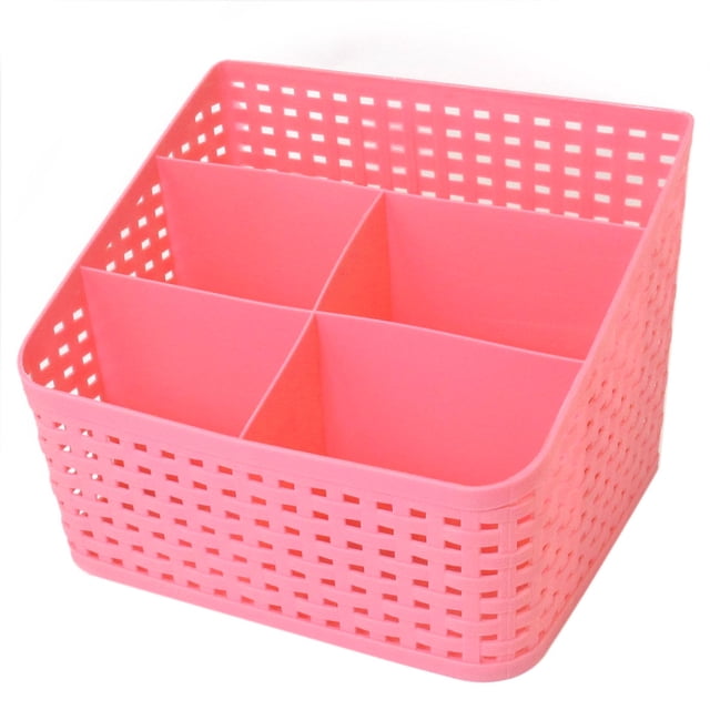 Imitación Ratán Diseño Cosméticos Mando A Distancia Caja Almacenaje Cesto - Rosa, 17.3 x 13.4 x 13.7 cm (L*An*Al) Unique Bargains Caja de Almacenamiento