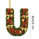 thumbnail image 2 of Adornos navideños artesanales decorativos para el árbol, monogramas decorativos acrílicos 2D con gorro de Papá Noel, 26 letras, adornos navideños colgantes para manualidades, decoración navideña para, 2 of 5