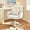 Off White, variant on Home Office Chair Velvet Vanity Chairs Cute Makeup Desk Chair with Wheels Mid Back Computer Chairs Height Adjustable Small Swivel Rolling Task Chair