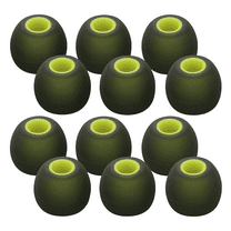 Replacement Noise Isolation Silicone Soft Ear Buds Earplug Tips for Senso, TOZO, Sony, Zeus, Otium, Hussar Sport in Ear Headphones Wireless Earphones (Green, Large - 5 Pair)