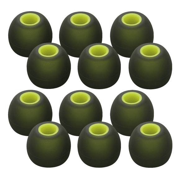 Replacement Noise Isolation Silicone Soft Ear Buds Earplug Tips for Senso, TOZO, Sony, Zeus, Otium, Hussar Sport in Ear Headphones Wireless Earphones (Green, Large - 5 Pair)