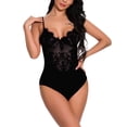 thumbnail image 2 of Mujer Encantadora Body Lencería Ropa interior de encaje Perspectiva Ropa de dormir, Negro, XL Scienceny XX000205-12, 2 of 7