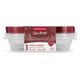 thumbnail image 1 of Rubbermaid TakeAlongs Food Storage Containers, 4-Cup Rectangle, Holiday Rhubarb Red, 3-Pack, 1 of 4