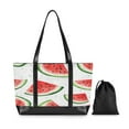 thumbnail image 7 of FORMRS Canvas Laptop Tote Bag for Women with 15.6" Computer Compartments Shoulder Handbag, Red Watermelon, 7 of 7