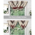 thumbnail image 5 of Waterfall Valances for Windows, Red Texas Star Rustic Kitchen Sheer Valance Curtains, Country Star Berries Wooden Rod Pocket Elegant Swag Valances for Living Room Bedroom, 47.2"x38.5", 3 Panel, 5 of 8