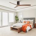 thumbnail image 4 of Ceiling Fans 52 inch Flush Mount Ceiling Fan with Remote Control, 3 Reversible Wood Blades Noiseless DC Motor Ceiling Fan without Light,Table Fans, 4 of 7
