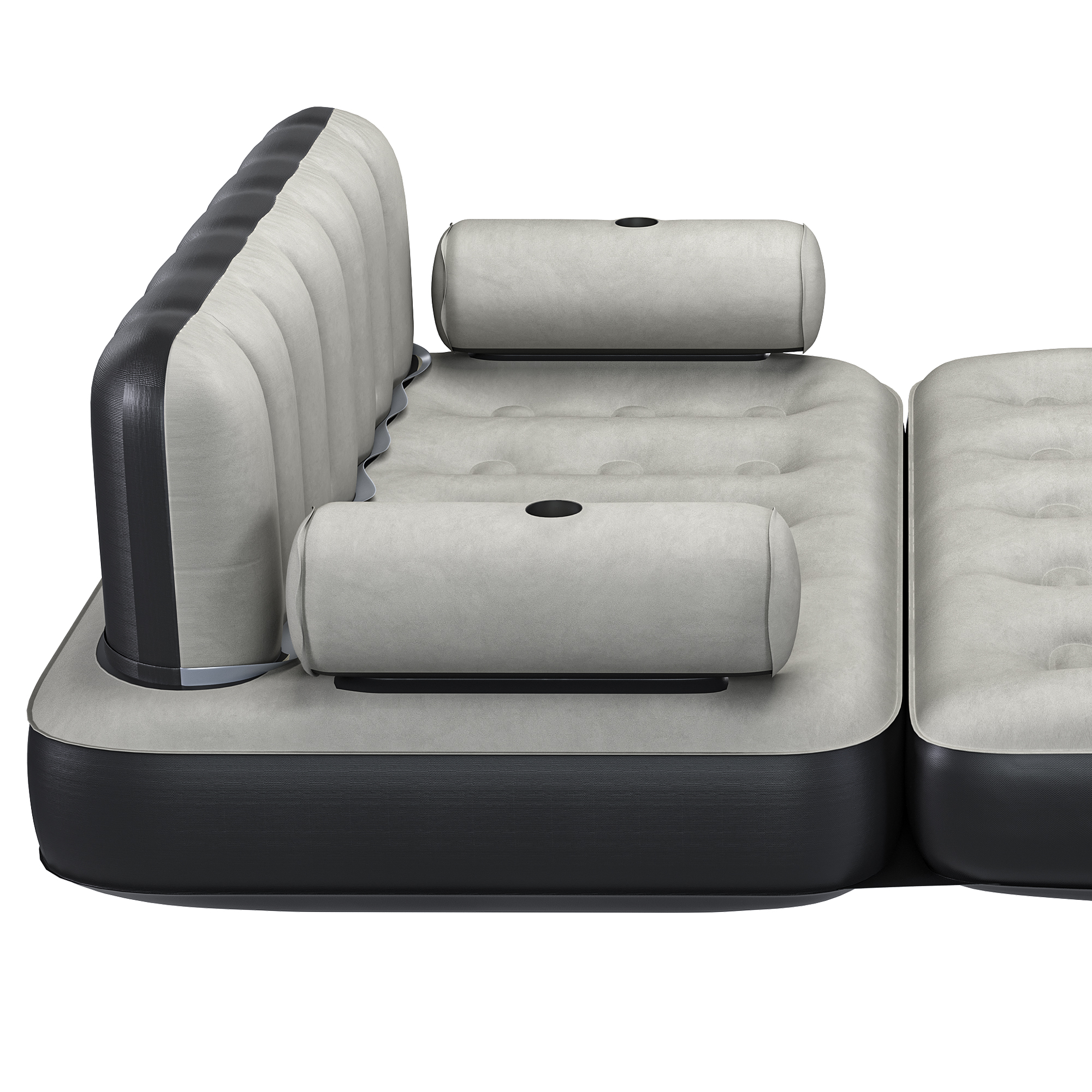 Dextrus Queen Size Air Mattress with Built-in Air Pump, Black Bed Skirt & Gray Top Includes Repair Kit & Storage Bag, Supports Inflation/Deflation