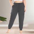 thumbnail image 5 of RYRJJ Plus Size Cargo Sweatpants for Women Loose Elastic Waist Drawstring Joggers Trousers Workout Lounge Pants With Pockets(Gray,3XL), 5 of 9