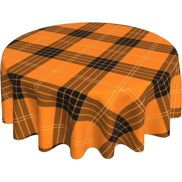 Round Tablecloth 60inch Checkered Table Cloth Gingham Buffalo Plaid
