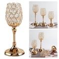 thumbnail image 2 of Candelabro de cristal de metal dorado para decoración de bodas. M, 2 of 9