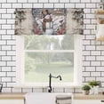 thumbnail image 4 of Christmas Snowman Valances for Windows Poinsettia Snowy Xmas Tree Outdoor Rod Pocket Curtain Valance Window Treatment Short Curtains for Kitchen Living Room, 42"x18", 4 of 5