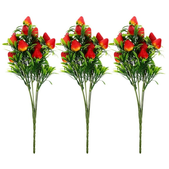 Homemaxs 27” Artificial PVC Red Strawberry Party Bouquet (3 Count)