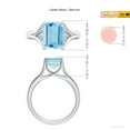 thumbnail image 5 of ANGARA Natural Solitaire 3 ct Aquamarine Split Shank Engagement Ring in 925 Sterling Silver for Women (Size-10x8mm) | March Birthstone, Anniversary, Jewelry Gift for Women | Natural Aquamarine Ring, 5 of 10