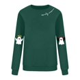 thumbnail image 4 of NMMUED Chandail d'Halloween pour Femmes, Chandail à Col Rond Surdimensionné pour Femmes, Hauts d'Halloween pour Femmes, Chandails à Col Rond pour Femmes, Mignons Chandails d'Halloween pour Femmes, Vert Foncé L, 4 of 4