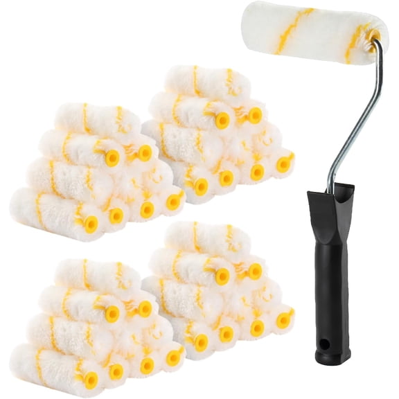 - Paint Rollers, 4 inch Paint Roller with 40 Covers, Wall Painting Tool