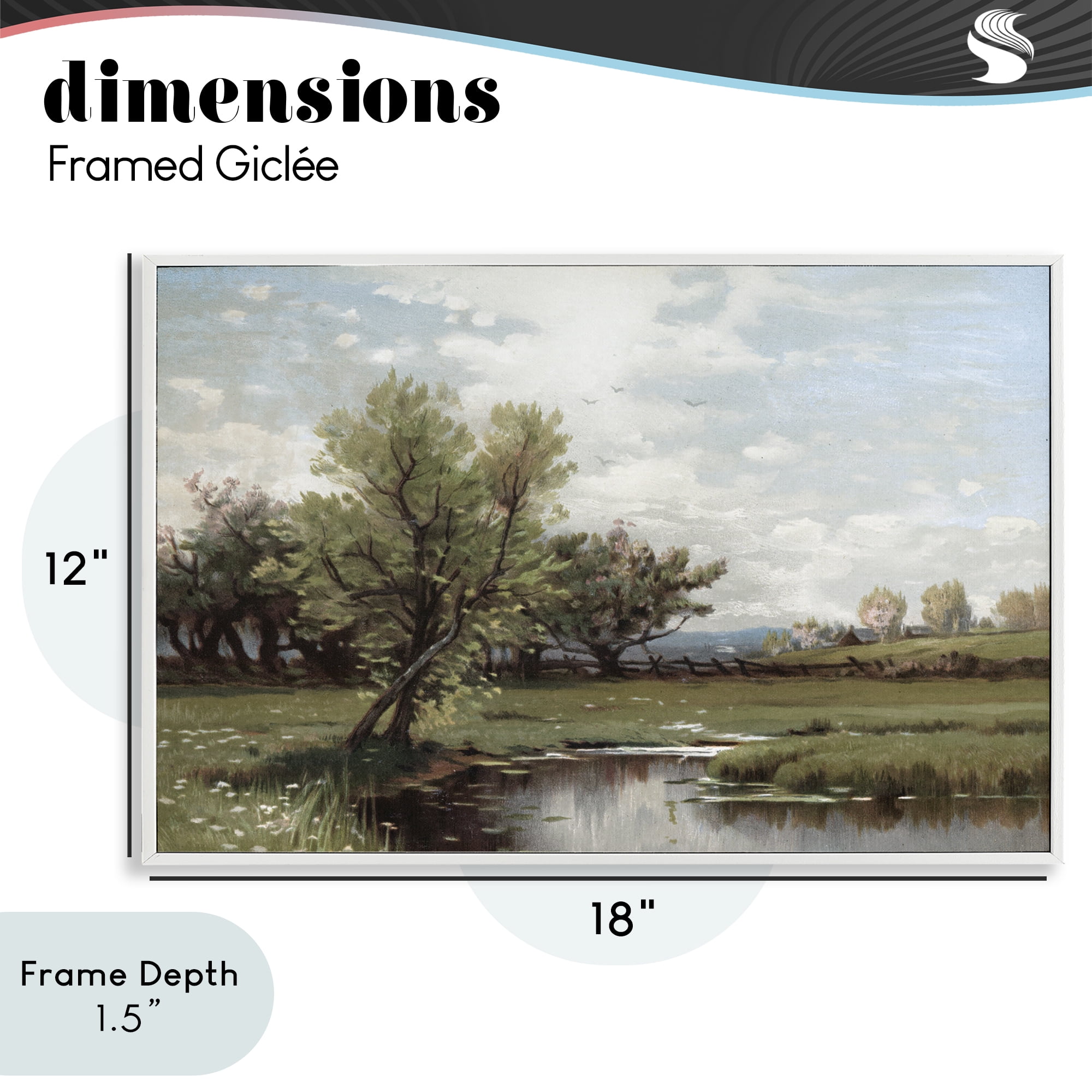 Stupell Industries Ecstatic Spring Landscape White Framed Giclee Art, design by Lula Bijoux & co.