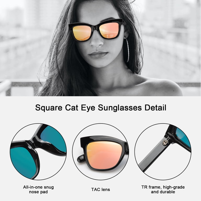 Women Small Cat Eye Sunglasses Retro Narrow Polarized UV Protect Stylish mosanana Trendy Small Cat Eye Polarized Sunglasses for Women  main image 3