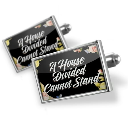 Cufflinks Floral Border A House Divided Cannot Stand - NEONBLOND