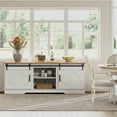 thumbnail image 3 of WAMPAT Farmhouse TV Stand - Modern Sliding Barn Door Entertainment Center for TVs Up to 75", White Wood TV Media Console with Storage Cabinet for Living Room, 3 of 8