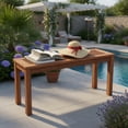 thumbnail image 4 of Hommoo 2-Person Solid Wood Outdoor Patio Bench, Backless Slatted Dining Bench for Porch, Garden & Backyard, Rustic Breathable Seating, Natural, 4 of 7