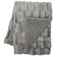 thumbnail image 4 of Chanasya Super Soft Fuzzy Faux Fur Elegant Rectangular Embossed Throw Blanket | Fluffy Plush Sherpa Cozy Microfiber Grey Blanket for Bed Couch Living Room Fall Winter Spring (50" x 65") - Grey, 4 of 8