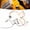 White, variant on Suodoka Prewired Guitar Wiring Harness Kit 3 Way Switch 2V2T1J with 500K Potentiometers for Electric Guitar Wire Replacements and Upgrades Accessories, Yellow Cap, 25.6 inches / 650 mm Cable Length