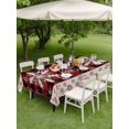 thumbnail image 3 of Outdoor Tablecloth with Umbrella Hole and Zipper, Christmas Snowflakes Rectangle Table Cloth 52x70 Inch Waterproof Tablecloth, Xmas Winter Vintage Red Plaid Picnic Table Cover for Patio Camping, 3 of 7