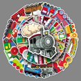 thumbnail image 1 of Stickers de tren DIYYILIF 100 piezas impermeables de vinilo, 1 of 5