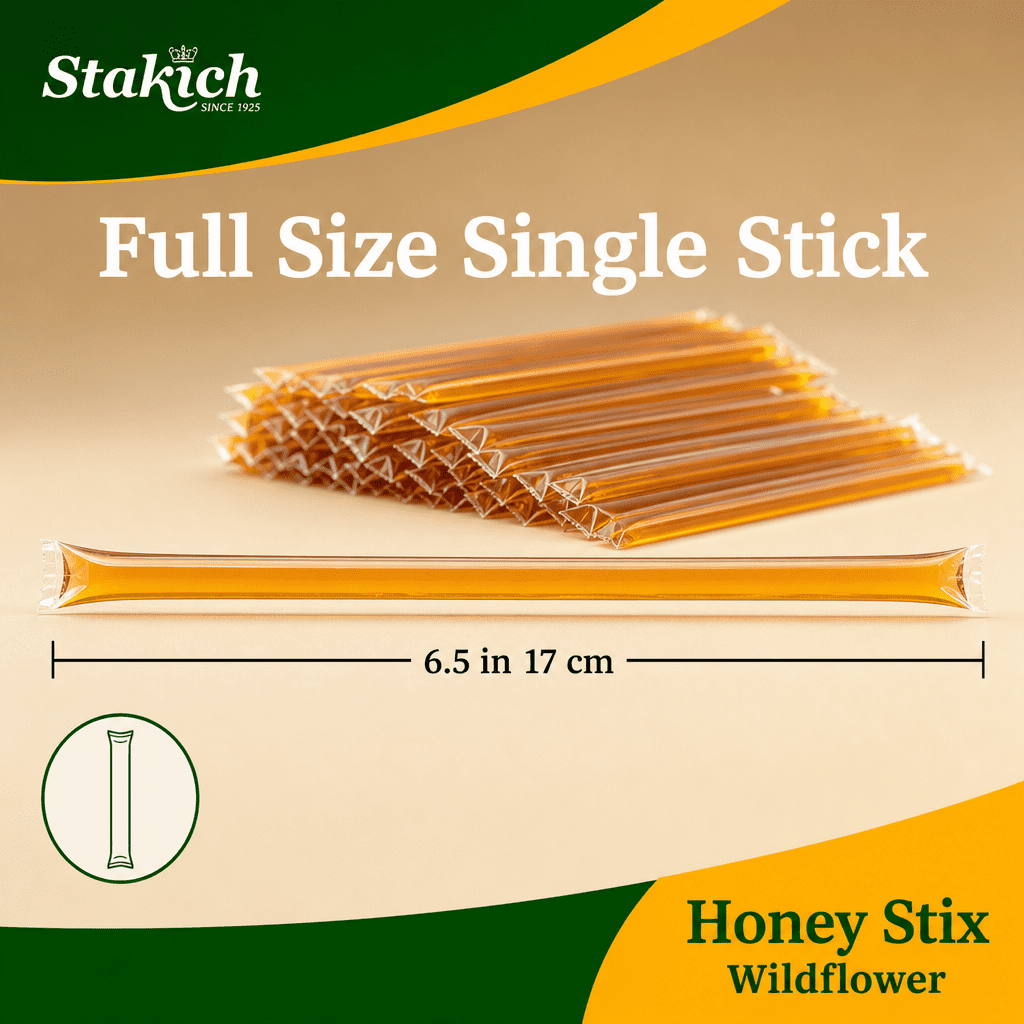 Stakich Wildflower Grade A Honey Stix - Case of 2,000