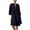 Black, variant on hotojiny Summer Dresses for Women Cotton Linen V Neck Plus Size Midi Dresses Casual Rolled 3/4 Sleeve Split Beach Dresses