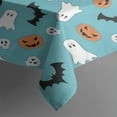 thumbnail image 3 of Blue Halloween Ghosts Pumpkins Skulls and Bats Rectangle Tablecloth 60"x84",Waterproof Polyester Rectangle Table Cloth, Wipeable Spillproof Polyester Tablecloth for Dining, Camping, Indoor and Outdoor, 3 of 5