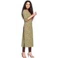 thumbnail image 3 of Rajnandini Women's Pure Cambric Cotton Kalamkari Floral Print Kurti (JOPLJPR69B-XL_Green_XL), 3 of 5