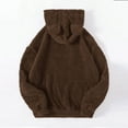 thumbnail image 6 of 2025 Charella Women's Fuzzy Hoodies Sport Pullover Cozy Fleece Oversized Sweatshirt Brown,XL, 6 of 6