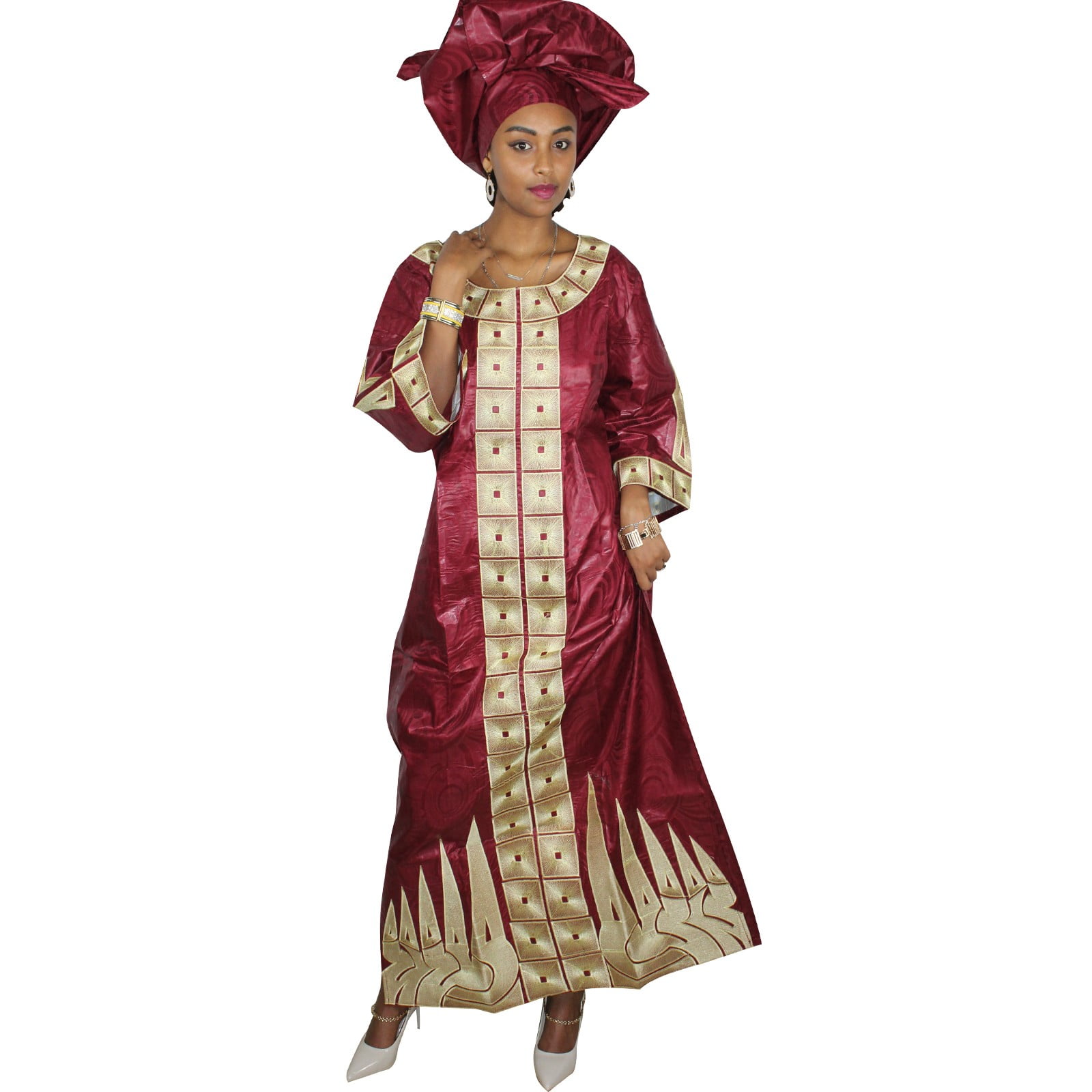 African Dresses For Woman Bazin Riche Embroidery Kuwait | Ubuy