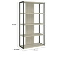 thumbnail image 5 of Nixen 72 Inch Bookcase, 4 Light Washed Gray Shelves, Dark Metal Frame - Saltoro Sherpi, 5 of 5