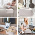 thumbnail image 5 of Makeup Bag, Pu Leather Waterproof Make Up Bag with Handle and Divider Fashionable Makeup Organiser Bag Portable Travel Makeup Bag (White), 5 of 5