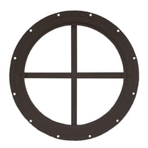 Shed Window 10" Round Gable Flush Mount Brown for Sheds, Playhouses, and Chicken Coops 1 PK (WR10BR-BX1)