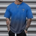 thumbnail image 6 of Coconut Tree Graphic Tees for Men Summer Casual Short Sleeve Crewneck Gradient Color Tropical Vacation Beach Tshirts, 6 of 7