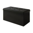 thumbnail image 3 of Home Design Florence Upholstered Folding Storage Bench with Foam Filled Seat, Multi-Purpose Rectangular Design for Seating, Footrest, or Hidden Storage in Living Room or Office, Glory Black, 3 of 3