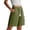 Army Green, variant on Drawstring Pants Pleated Knot Front,with Pockets High Elastic Waist Everyday Vacation Summer Shorts for Women