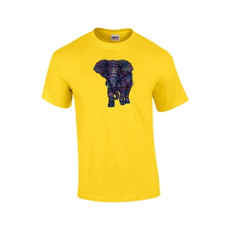Elephant Print Tee - Elephant With Colorful Aztec Design T-Shirt