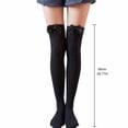 thumbnail image 3 of Voska Women's Bow Knee High Socks, Halloween Cosplay Long Cotton Thigh High Socks G One Size, 3 of 7