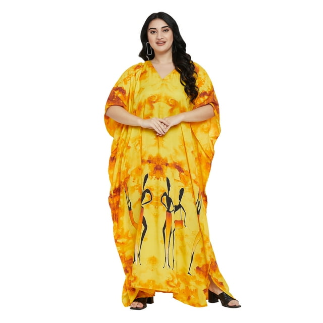 Caftans pour Femmes Longue Maxi Grande Taille Robe Caftans Manches 3/4 Robes pour Dames Filles en Ligne